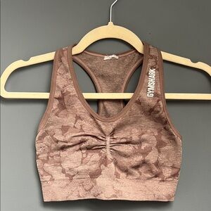 Gymshark Women's Camouflage grey/pink Sports Bra
